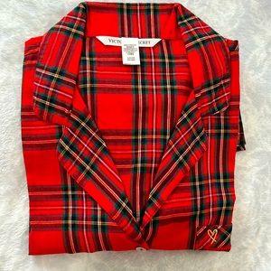 Plaid pajama top Victoria’Secret Small like new
